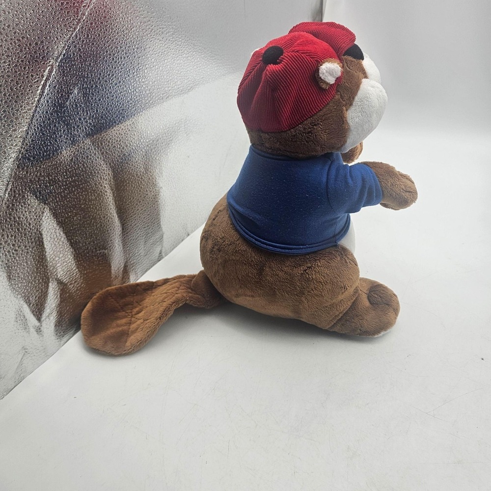 Buc-ee's Beaver Plush Stuffed Animal Toy Medium Brown Brunswick GA Blue Shirt - Picture 7 of 11